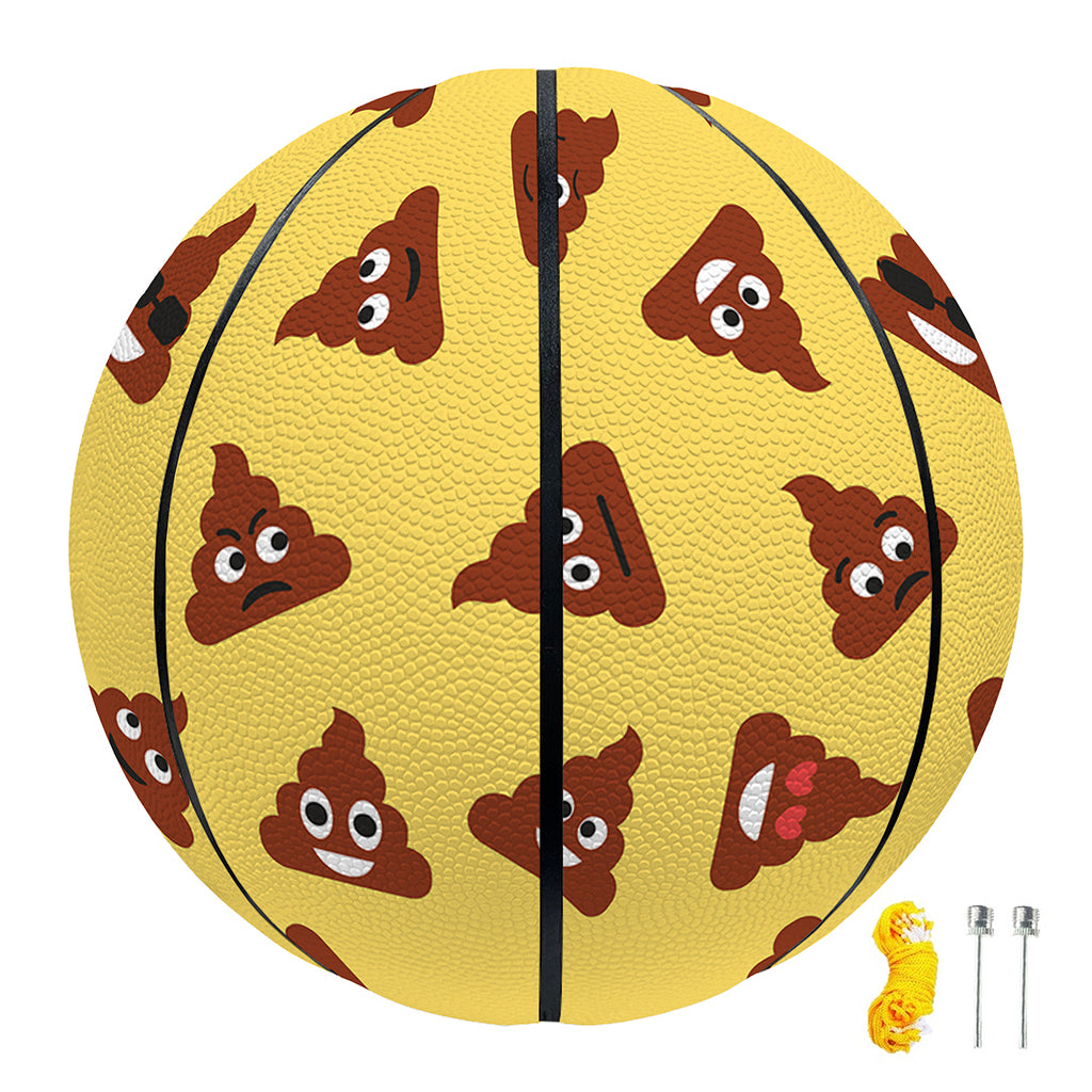 Poop Emoji Pattern Print Basketball
