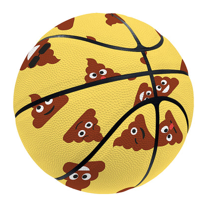 Poop Emoji Pattern Print Basketball