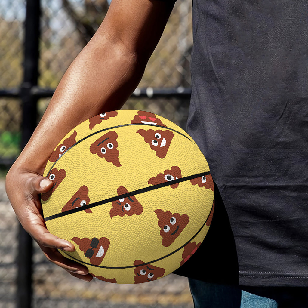 Poop Emoji Pattern Print Basketball