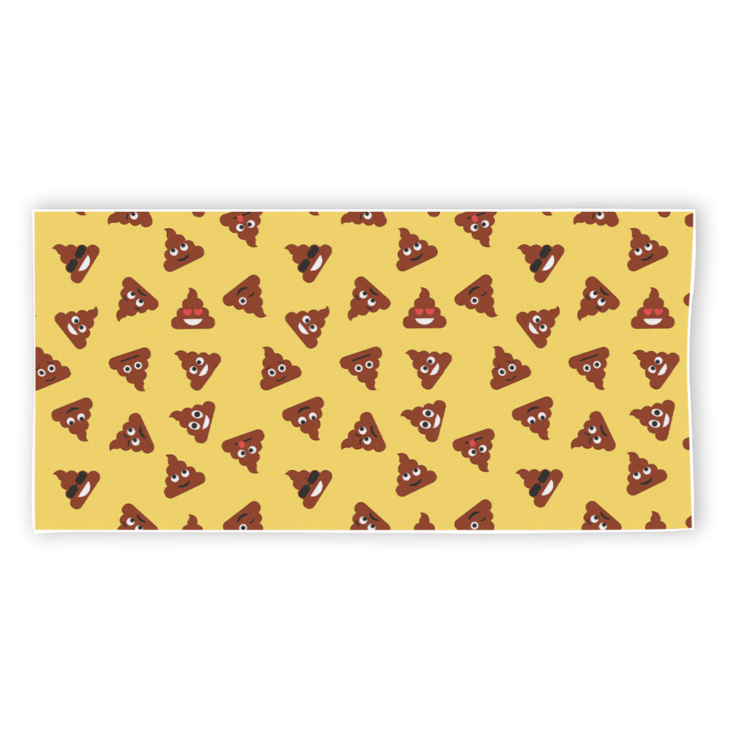 Poop Emoji Pattern Print Beach Towel