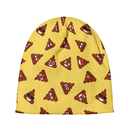 Poop Emoji Pattern Print Beanie