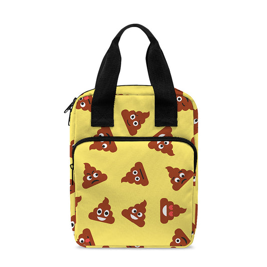 Poop Emoji Pattern Print Bible Tote Bag