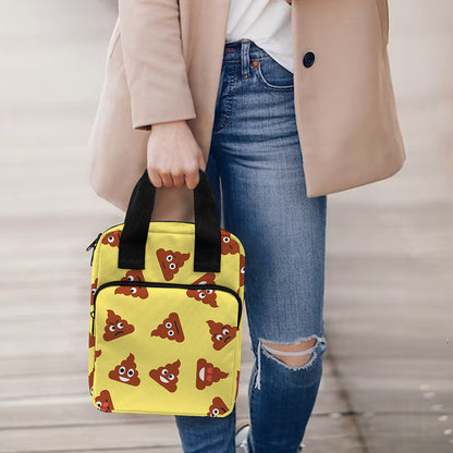 Poop Emoji Pattern Print Bible Tote Bag