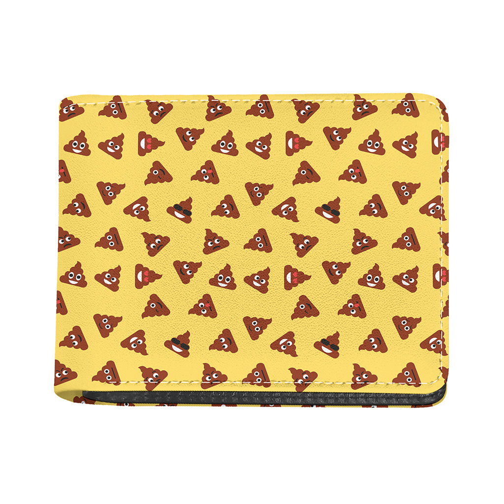 Poop Emoji Pattern Print Bifold Wallet