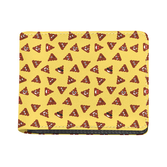 Poop Emoji Pattern Print Bifold Wallet