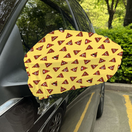 Poop Emoji Pattern Print Car Side Mirror Covers