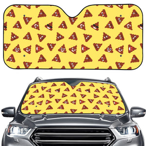 Poop Emoji Pattern Print Car Windshield Sun Shade