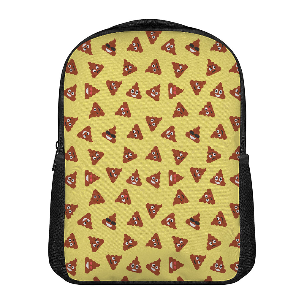 Poop Emoji Pattern Print Casual Backpack