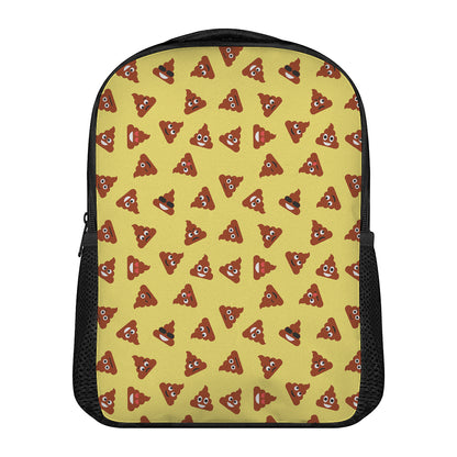 Poop Emoji Pattern Print Casual Backpack
