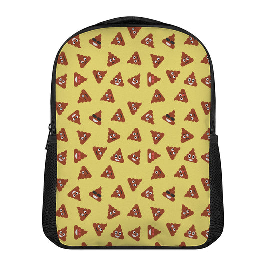 Poop Emoji Pattern Print Casual Backpack