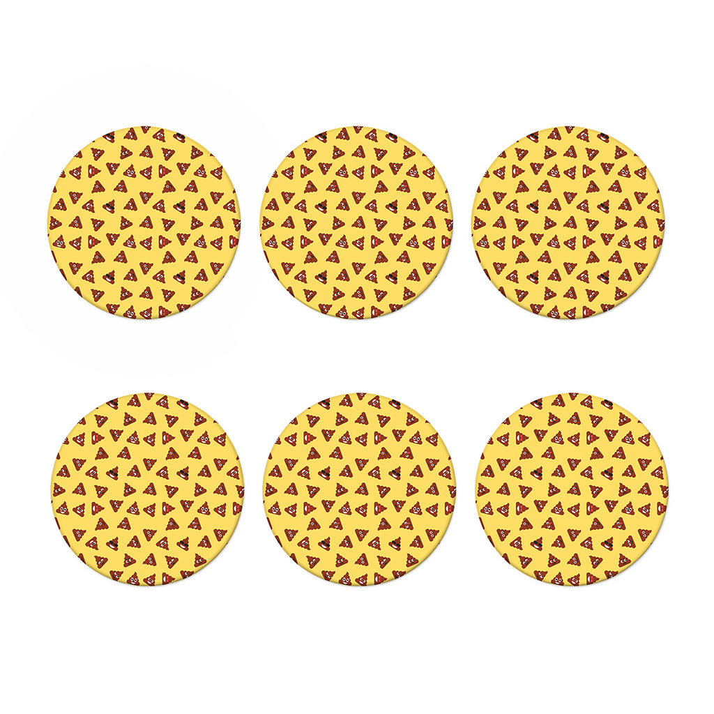 Poop Emoji Pattern Print Coaster Set