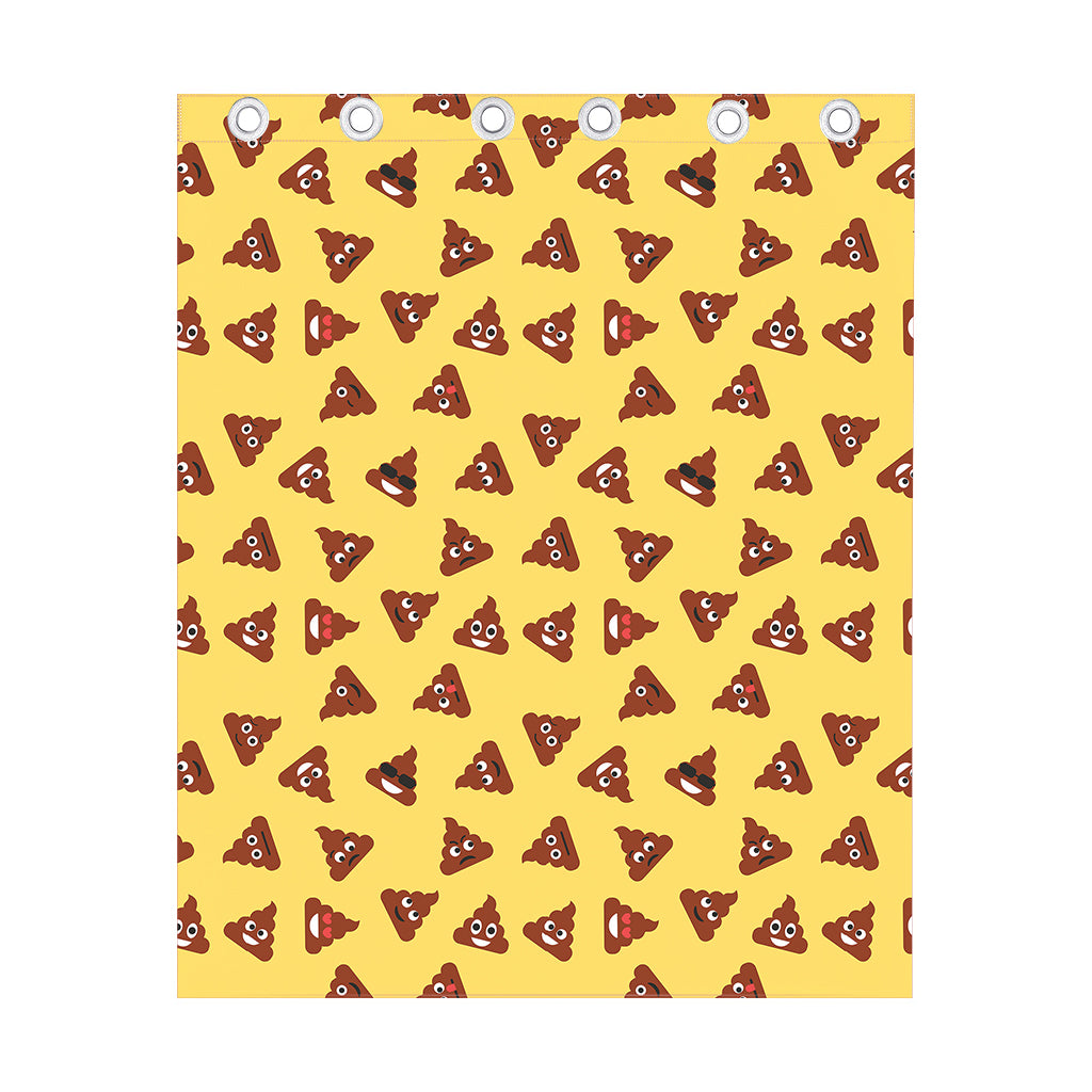 Poop Emoji Pattern Print Curtain
