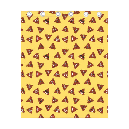 Poop Emoji Pattern Print Curtain