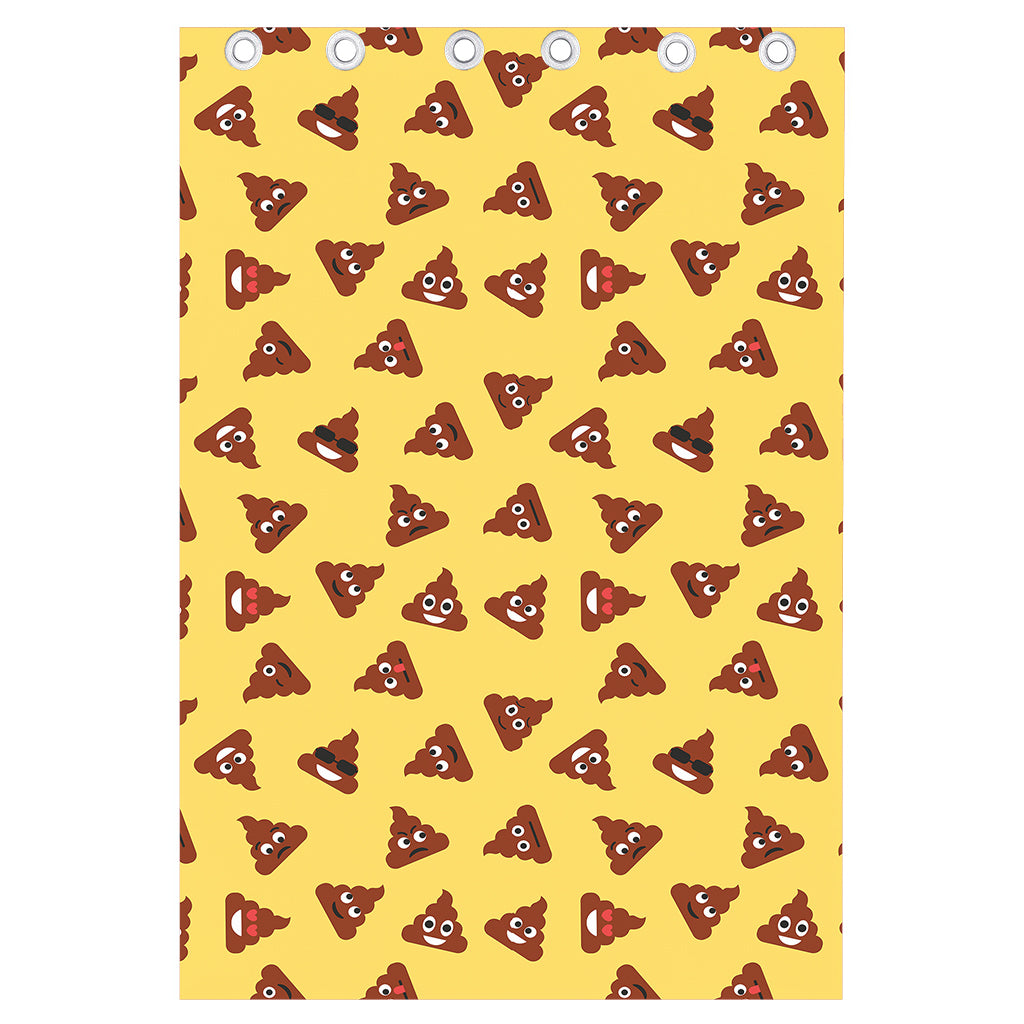 Poop Emoji Pattern Print Curtain