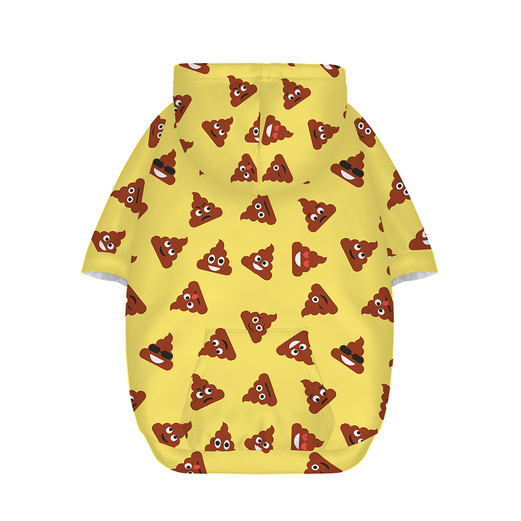 Poop Emoji Pattern Print Dog Zip Up Hoodie