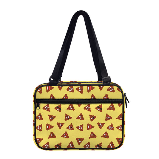 Poop Emoji Pattern Print Double Strap Bible Bag