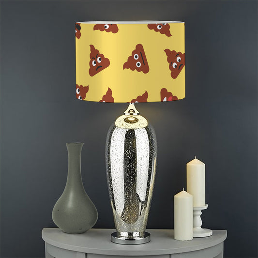 Poop Emoji Pattern Print Drum Lamp Shade