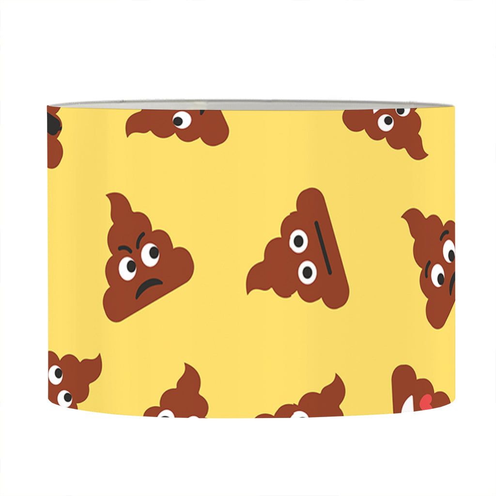 Poop Emoji Pattern Print Drum Lamp Shade
