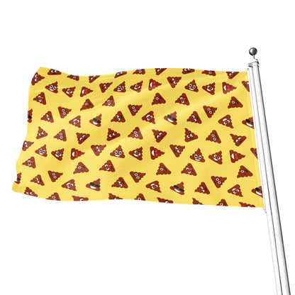 Poop Emoji Pattern Print Flag