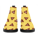 Poop Emoji Pattern Print Flat Ankle Boots