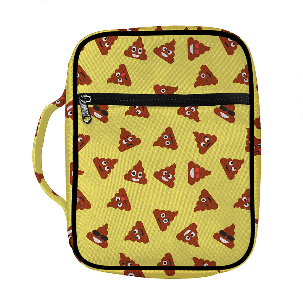 Poop Emoji Pattern Print Front Pocket Bible Bag