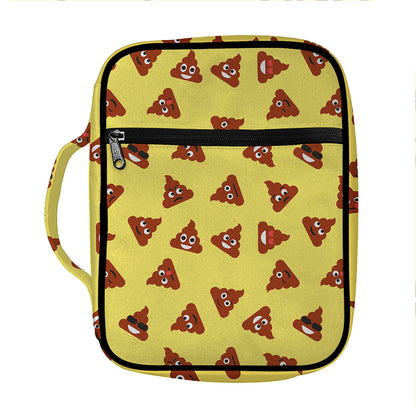 Poop Emoji Pattern Print Front Pocket Bible Bag