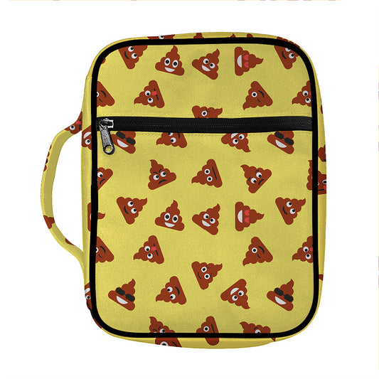 Poop Emoji Pattern Print Front Pocket Bible Bag