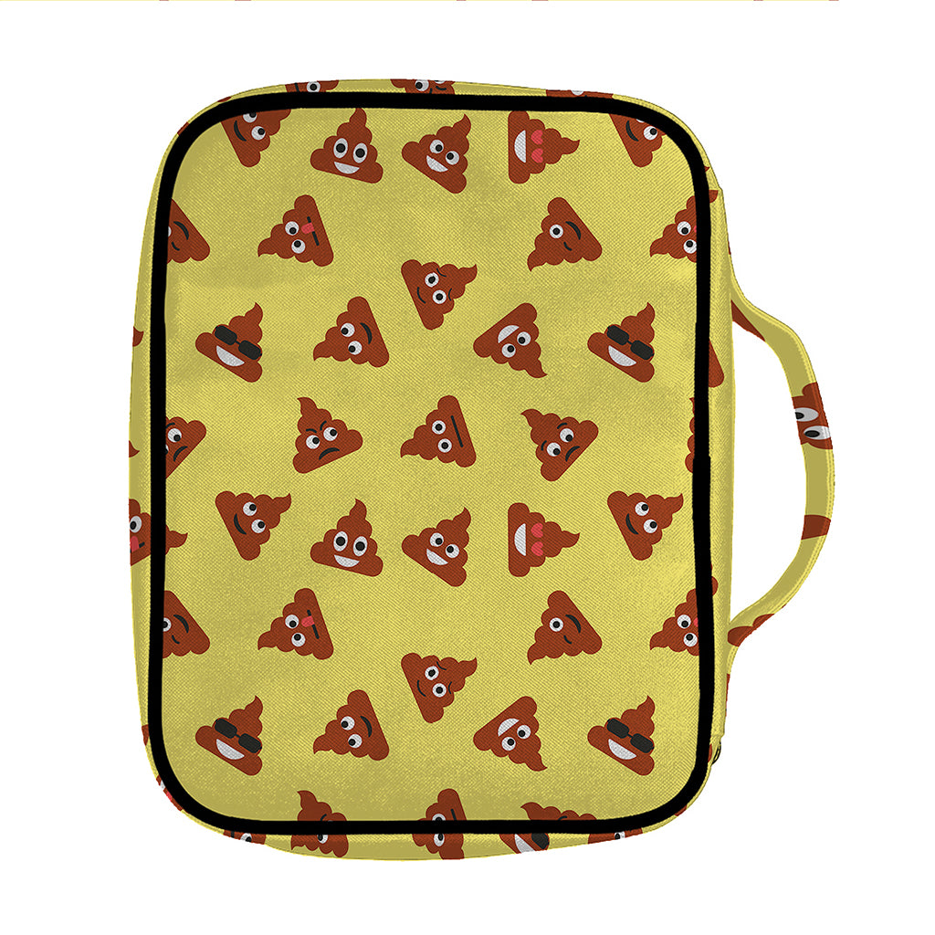 Poop Emoji Pattern Print Front Pocket Bible Bag