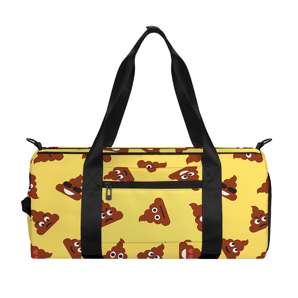 Poop Emoji Pattern Print Gym Bag