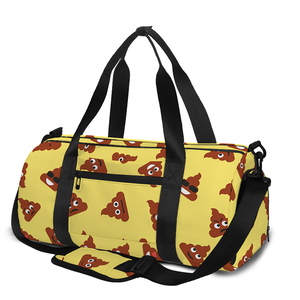 Poop Emoji Pattern Print Gym Bag