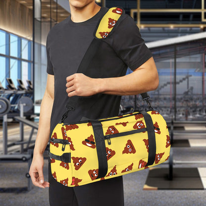 Poop Emoji Pattern Print Gym Bag