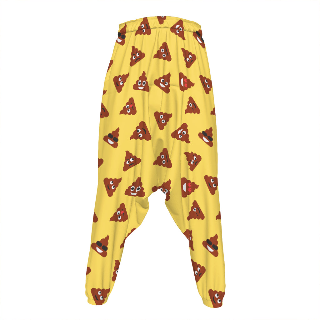 Poop Emoji Pattern Print Hammer Pants