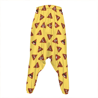 Poop Emoji Pattern Print Hammer Pants