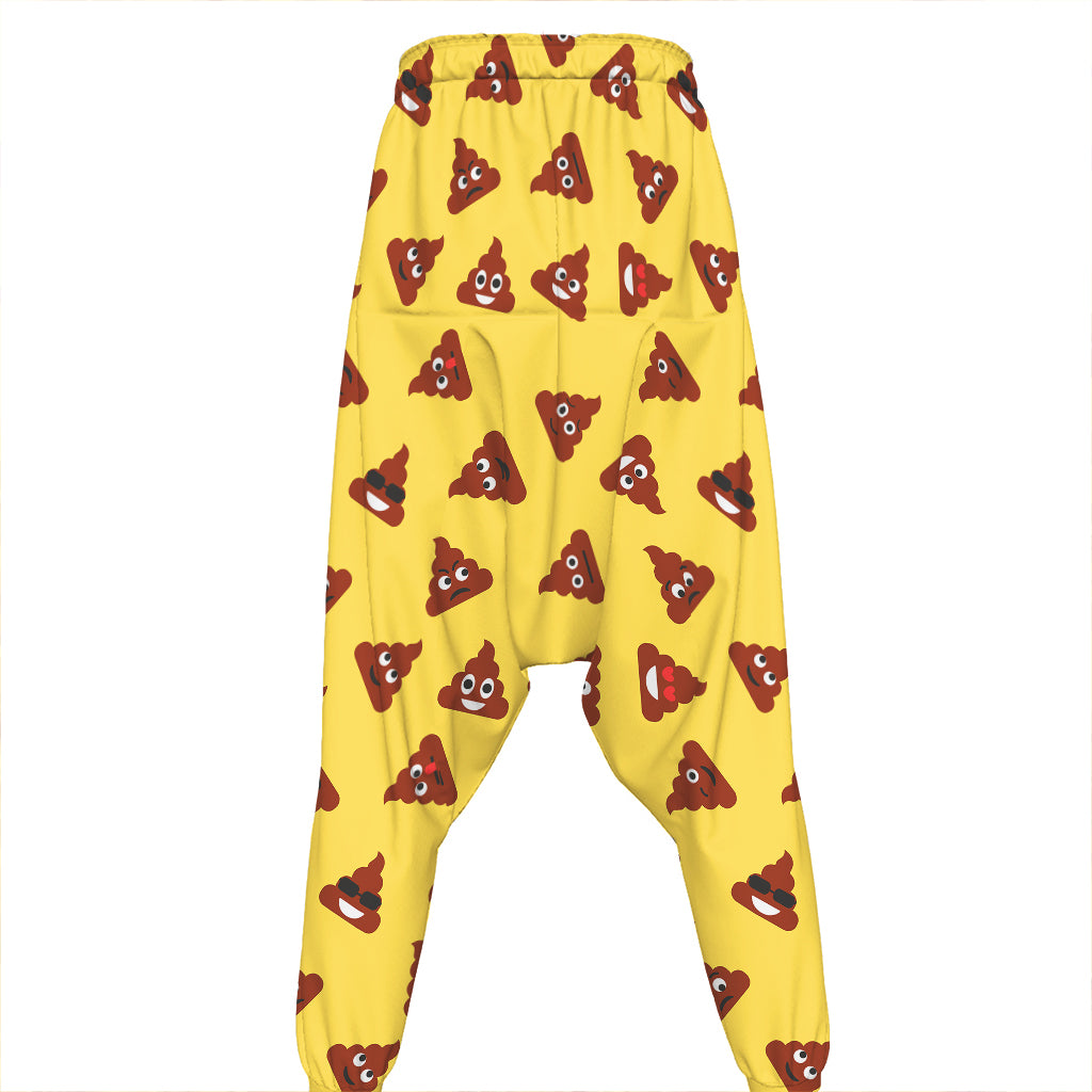 Poop Emoji Pattern Print Hammer Pants