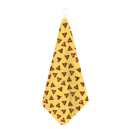 Poop Emoji Pattern Print Hand Towel