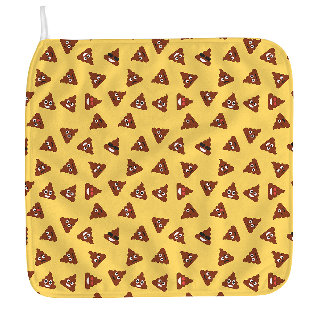 Poop Emoji Pattern Print Hand Towel