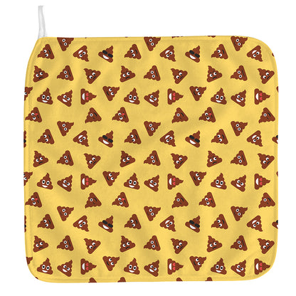 Poop Emoji Pattern Print Hand Towel