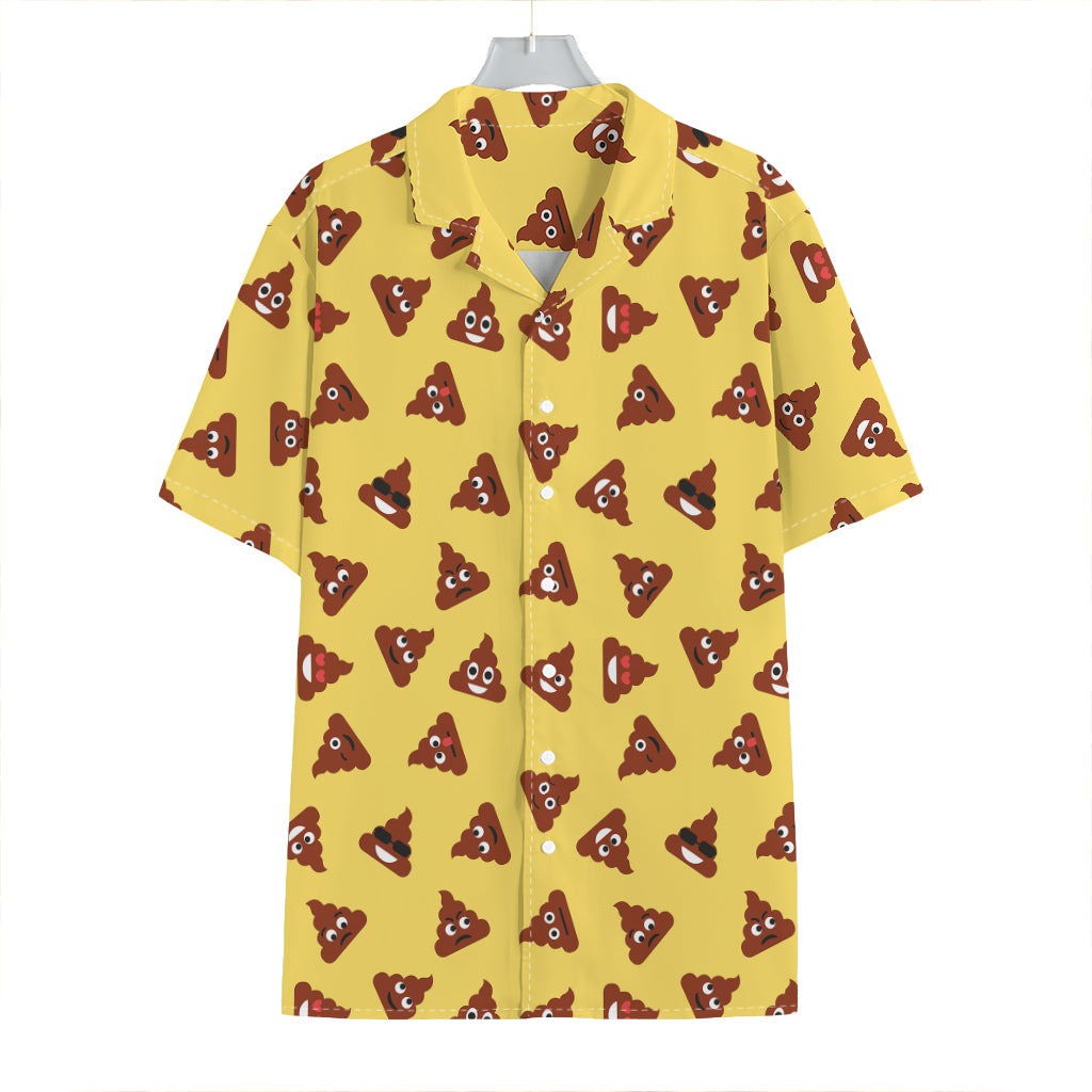 Poop Emoji Pattern Print Hawaiian Shirt