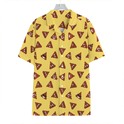 Poop Emoji Pattern Print Hawaiian Shirt
