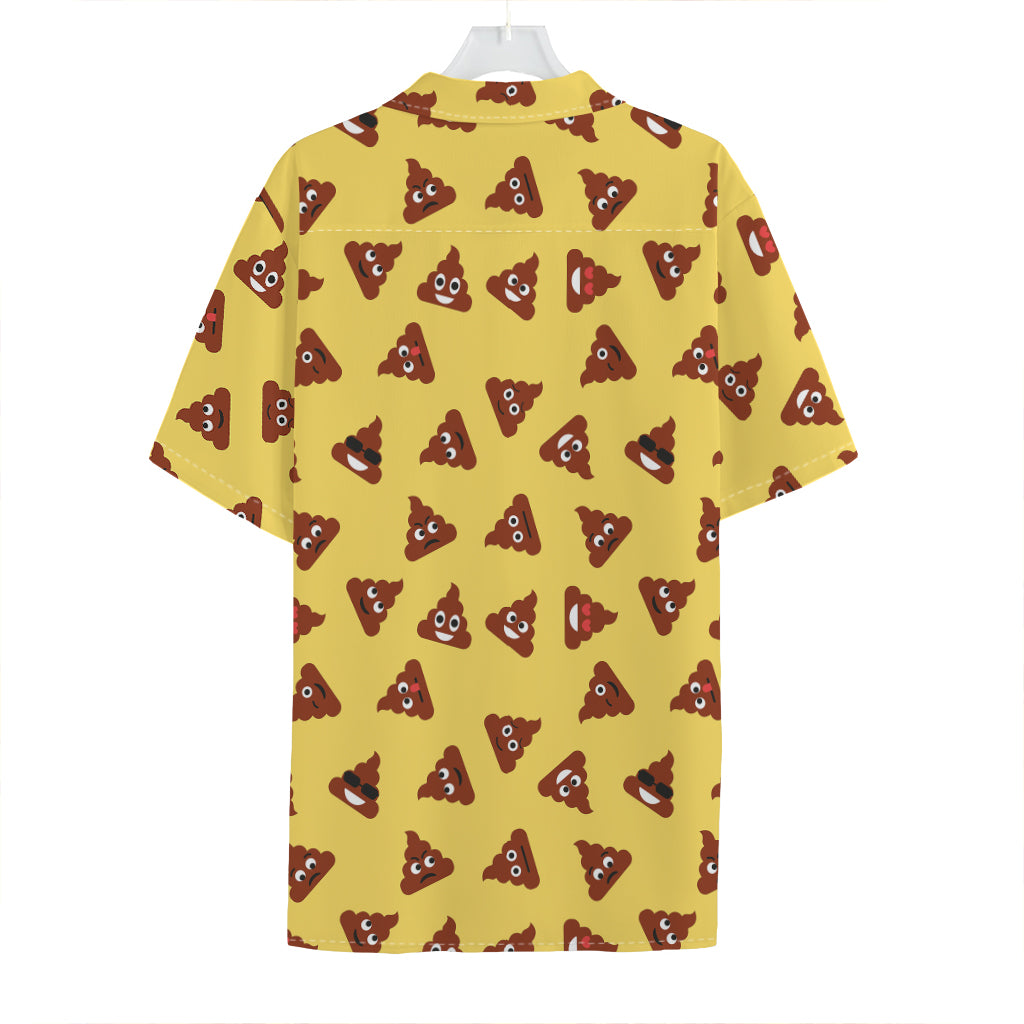 Poop Emoji Pattern Print Hawaiian Shirt