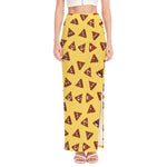 Poop Emoji Pattern Print High Slit Maxi Skirt