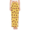 Poop Emoji Pattern Print High Slit Maxi Skirt