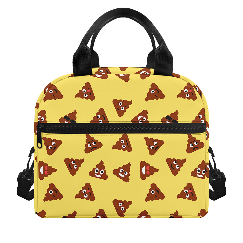 Poop Emoji Pattern Print Insulated Lunch Bag
