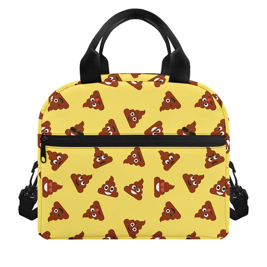 Poop Emoji Pattern Print Insulated Lunch Bag