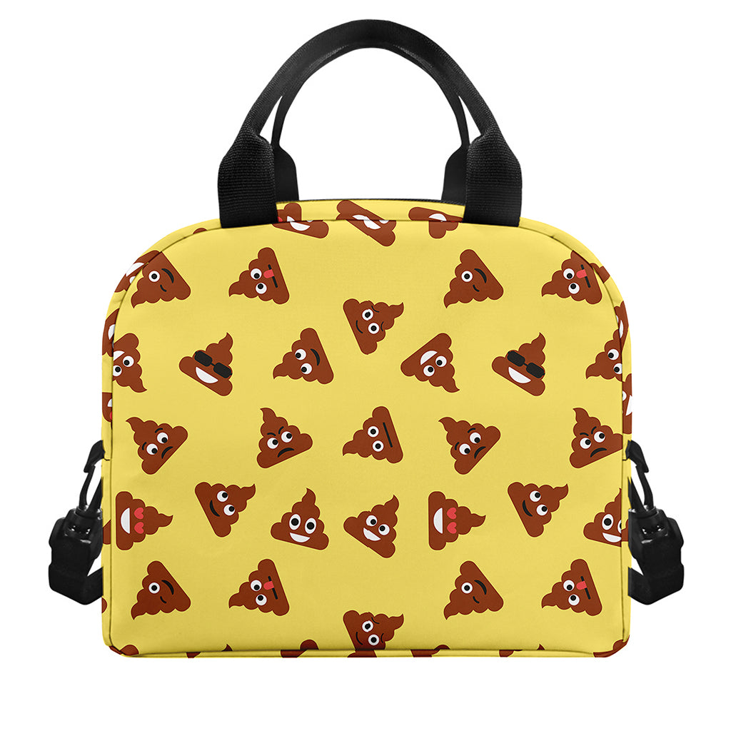 Poop Emoji Pattern Print Insulated Lunch Bag