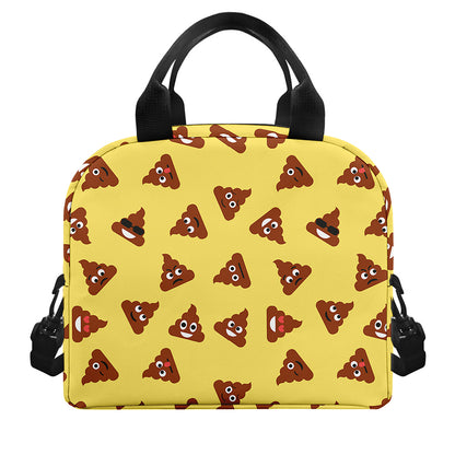 Poop Emoji Pattern Print Insulated Lunch Bag