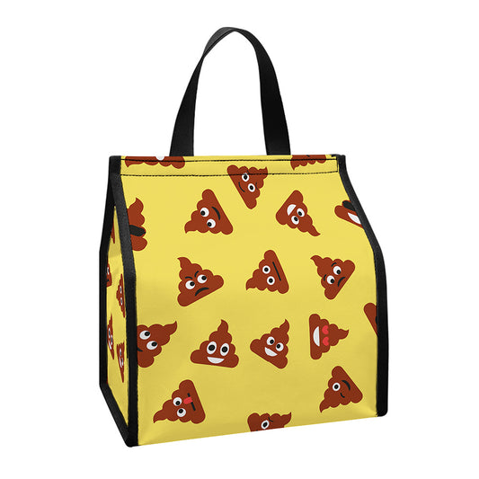 Poop Emoji Pattern Print Insulated Lunch Tote