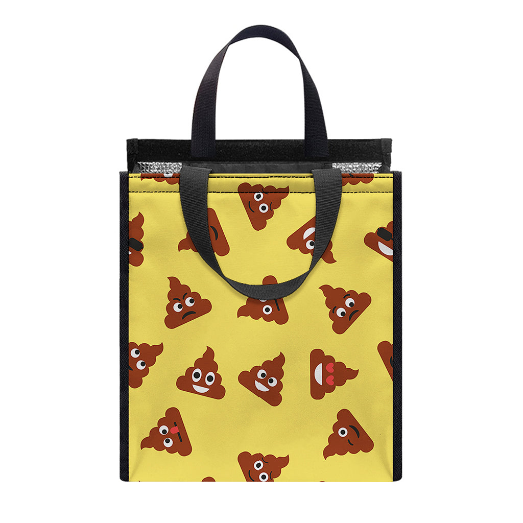 Poop Emoji Pattern Print Insulated Lunch Tote
