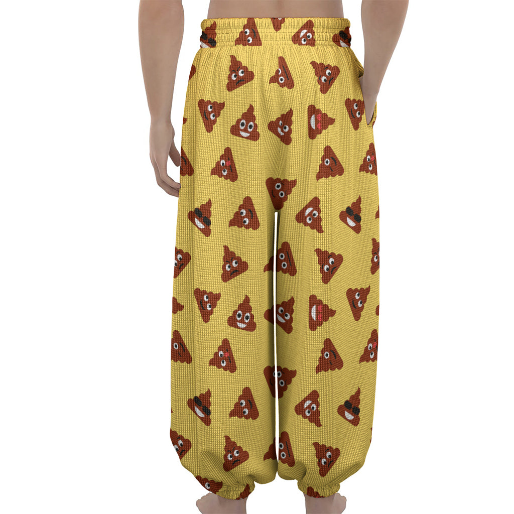 Poop Emoji Pattern Print Lantern Pants