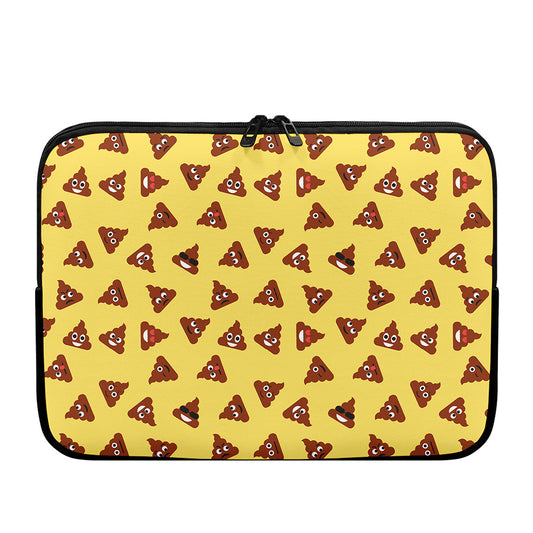 Poop Emoji Pattern Print Laptop Sleeve